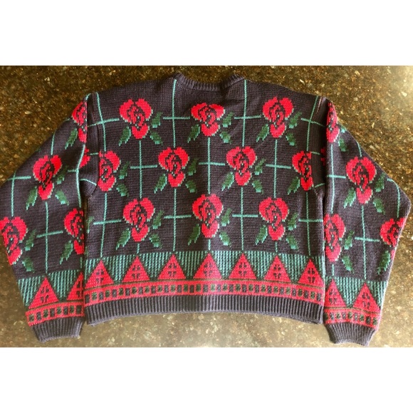 Vintage St. Michael Rose Pattern Button Cardigan - Picture 3 of 4